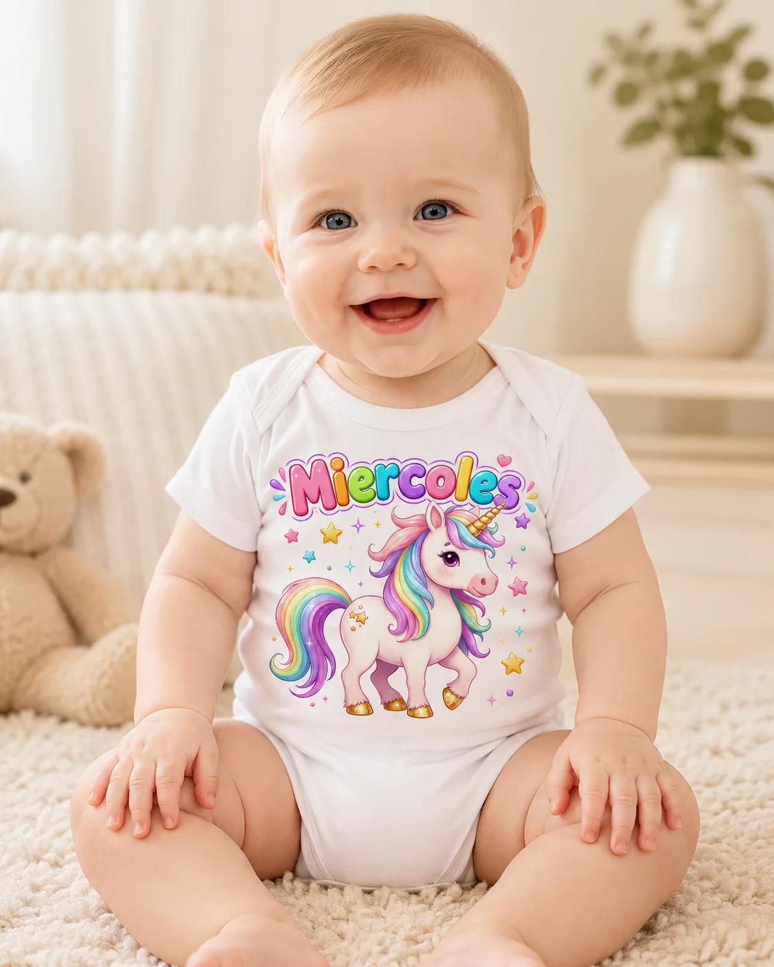 Mameluco para Bebé con Unicornio Arcoíris – Miércoles